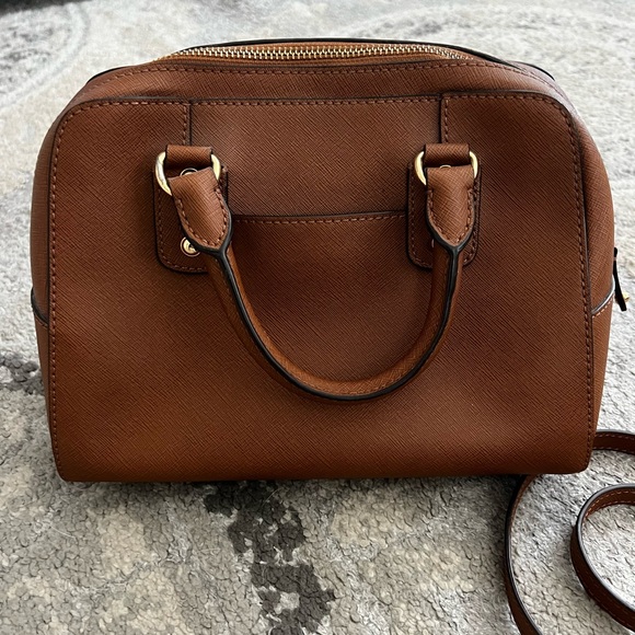 Michael Kors Tan Leather Satchel with Gold Accents - Picture 4 of 5